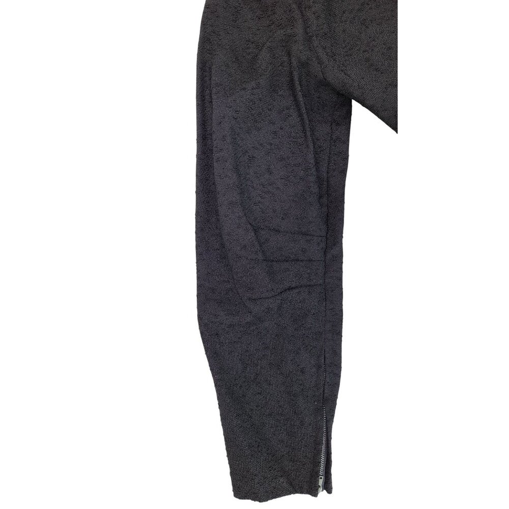 Vintage Black Dress Textured Long Sleeve Belt Handmade Goth Size Large Mourning - Picture 6 of 15